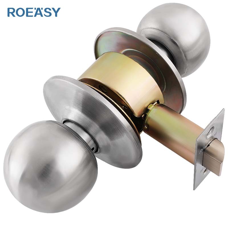 Roeasy heavy duty passage double entry door locks cylindrical entry door knob lock for interior door
