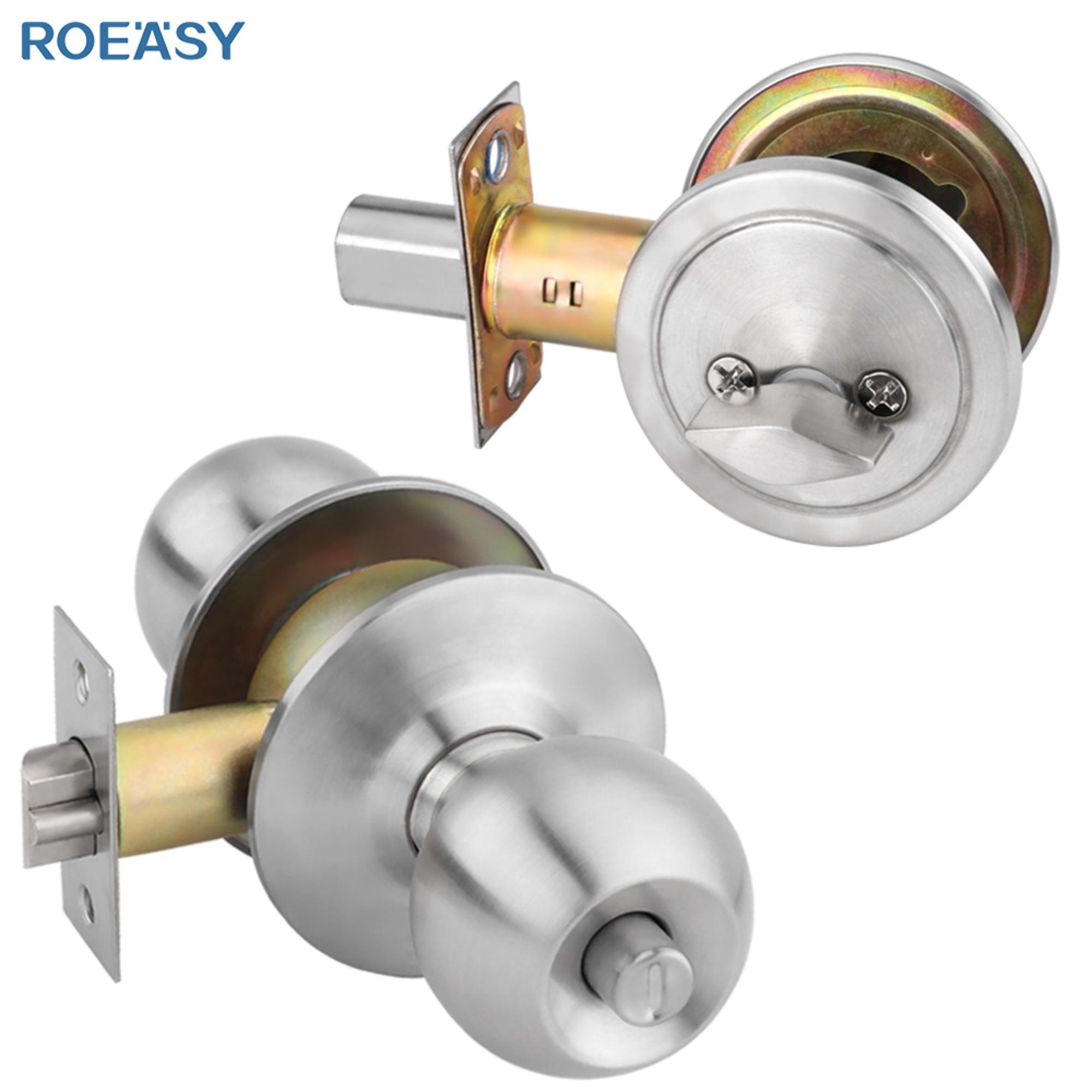 Roeasy 587SS + DB101SS deadbolt lock cylinder sash latch and deadbolt deadbolt uk standard anti saw mortise door lock