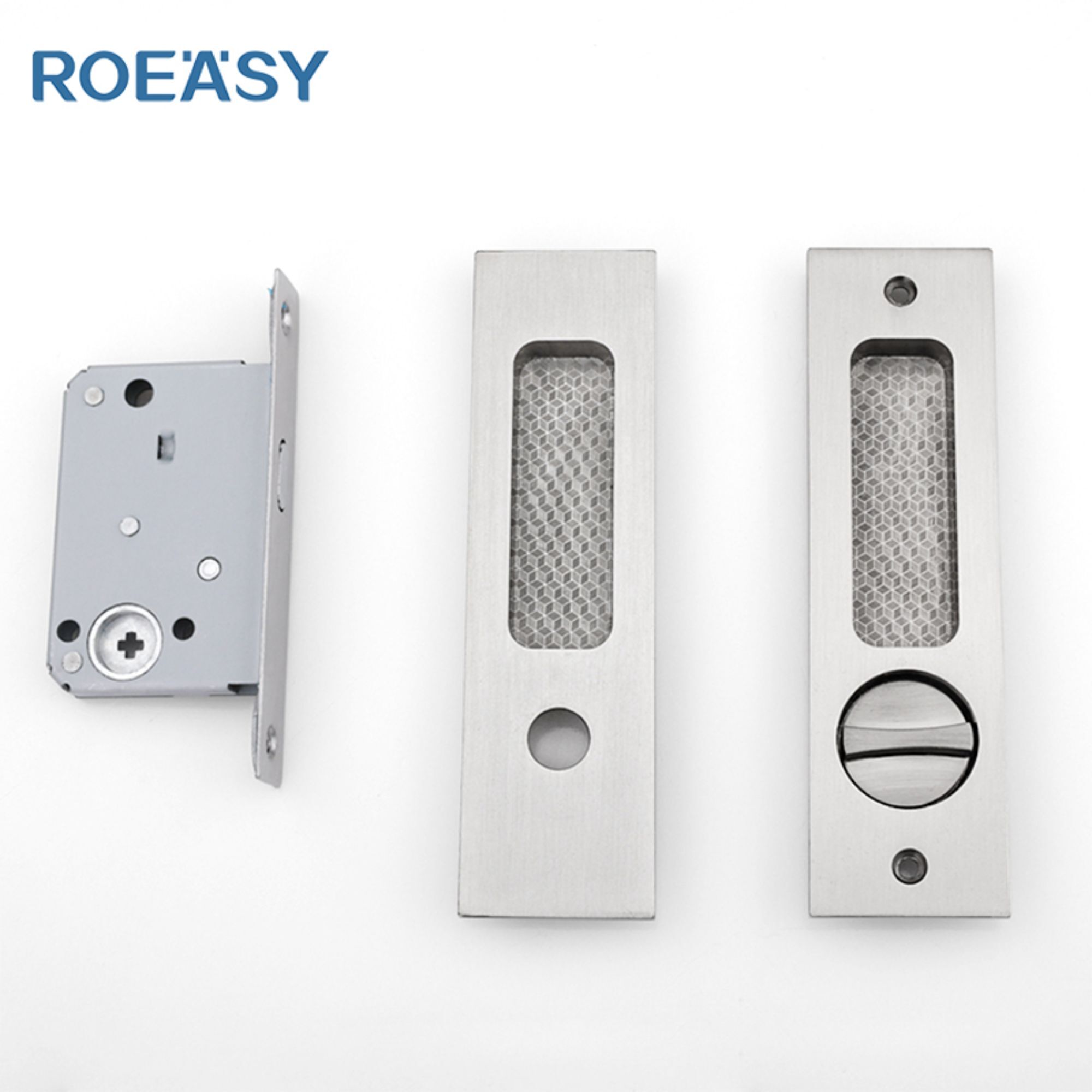 Roeasy Y03﻿ aluminum sliding glass door stainless steel handle lock door guard flush latch slide bolt lock hardware